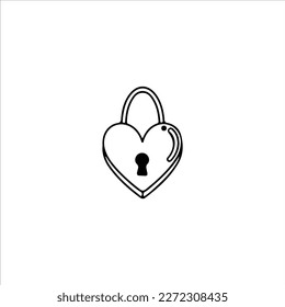 ilustración vectorial de un candado en forma de corazón