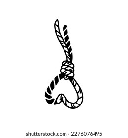 vector illustration of a heart shaped suicide rope