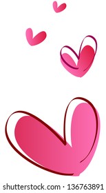 Vector illustration of heart shapes