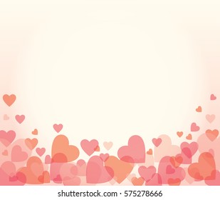 Vector illustration of heart shapes with copy space