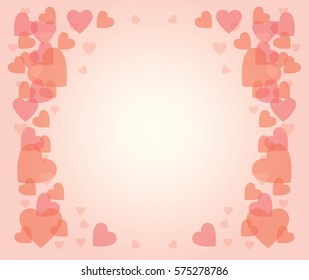 Vector illustration of heart shapes with copy space