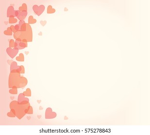 Vector illustration of heart shapes with copy space