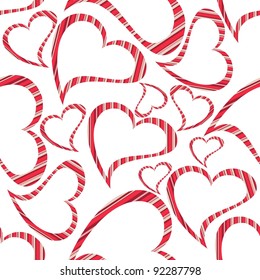 Vector illustration of heart shapes with copy space on seamless white background for Valentines Day and other occasions.