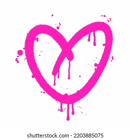 Vector illustration of a heart in the style of graffiti, hand-drawn