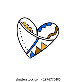 vector illustration of heart symbol, with abstract cubism doodle style