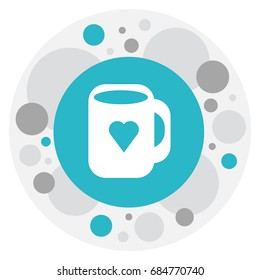 Vector Illustration Of Heart Symbol On Mug Icon. Premium Quality Isolated Cap Element In Trendy Flat Style.