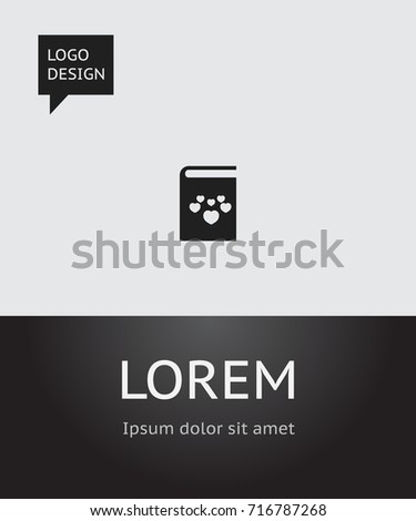 Vector Illustration Of Heart Symbol On Book Icon. Premium Quality Isolated Textbook Element In Trendy Flat Style.