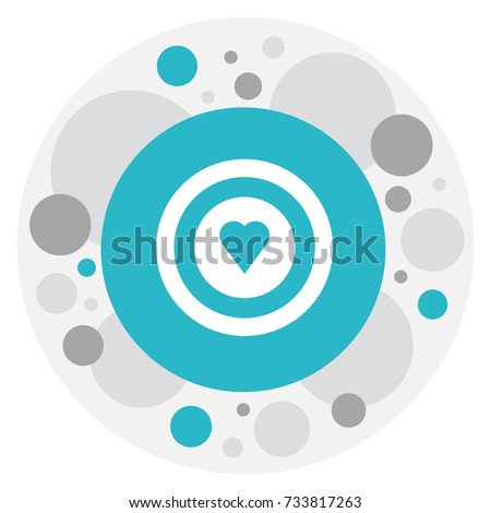 Vector Illustration Of Heart Symbol On Target Icon. Premium Quality Isolated Dartboard Element In Trendy Flat Style.
