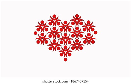 Ilustración vectorial del corazón con símbolos