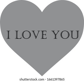Imagen vectorial de un corazón con el texto que te amo
