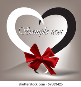 Vector illustration of heart tied with red ribbon