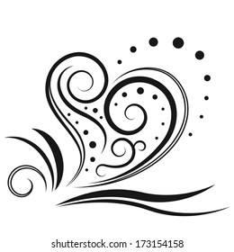 vector illustration of a heart tribal