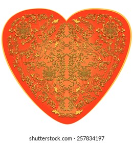 Vector illustration of the heart with vintage elements inside it