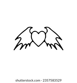 vector illustration of a heart with wings