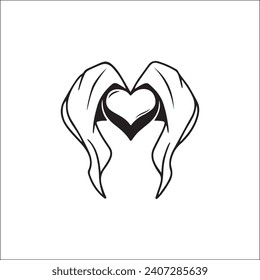 vector illustration of heart with wings