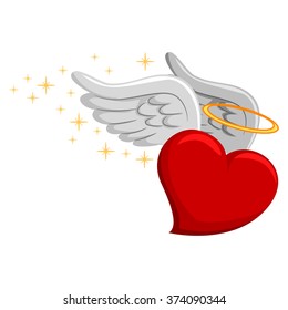 Vector Illustration of Heart with wings