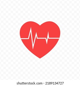 Vector illustration of heartbeat. Colored vector for website design .Simple design on transparent background (PNG).
