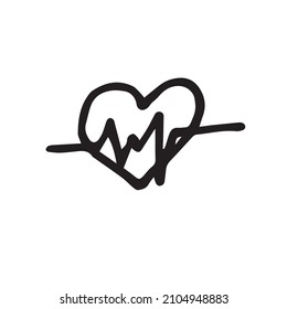 
Vector illustration of heartbeat doodle style