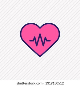 Vector illustration of heartbeat icon colored line. Beautiful health element also can be used as pulse icon element.