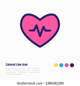 Vector illustration of heartbeat icon colored line. Beautiful hobby element also can be used as pulse icon element.