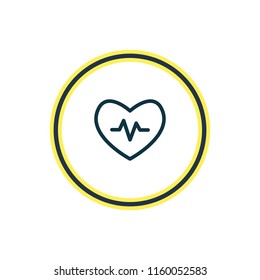 Vector illustration of heartbeat icon line. Beautiful entertainment element also can be used as pulse icon element.
