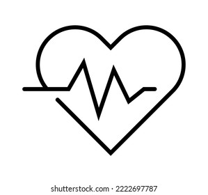Vector illustration of heartbeat icon on white background.