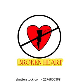 vector illustration of  heartbreak on a white background