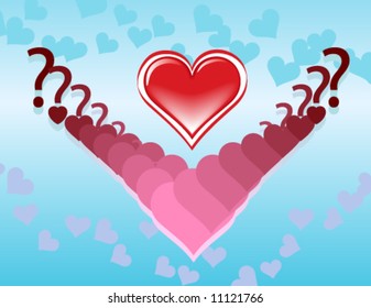 Vector illustration with  hearts