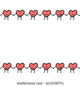 vector illustration of hearts cartoon background