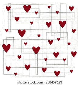 vector illustration of hearts connection