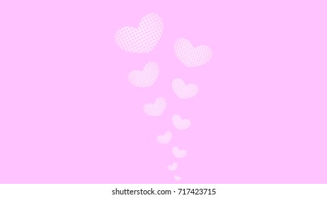 Vector Illustration hearts on a rose background.