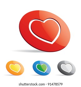 Vector illustration of hearts on a white background