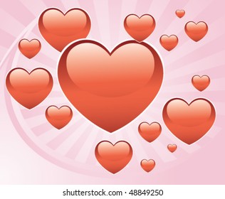 Vector illustration of hearts ornament