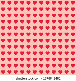 Vector illustration of hearts pattern for Valentine's day. Beautiful pink-red hearts on light pink background ideal for gift wrapping, clothes textures, night suits, baby clothing, and wallpapers.