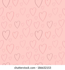 Vector illustration of hearts, seamless texture