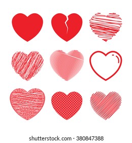 Vector Illustration : Vector hearts set