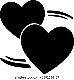 Vector illustration of hearts silhouette