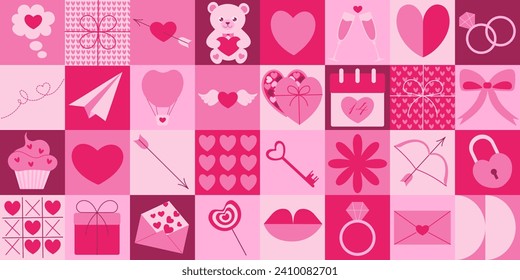 Vektorgrafik mit einer herzförmigen Schachtel Pralinen zum Valentinstag
