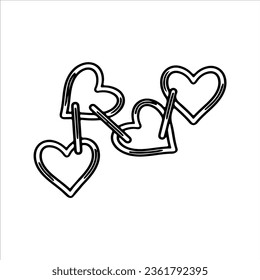 vector illustration of a heart-shaped chain