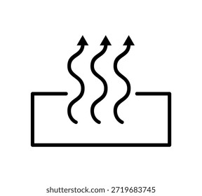 Ilustración vectorial de un icono de vapor de calor sobre un fondo blanco.
