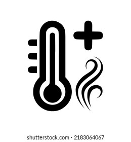 Icono de logotipo de Wave de temperatura de calor