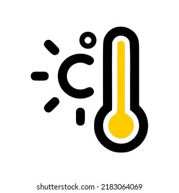 A vector illustration of Heat Temperature Wave Symbol Logo Icon
