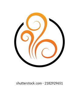 Eine Vektorgrafik des Symbol-Logos für Wärmewellen auf weißem Hintergrund 