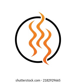 Icono del logotipo de la ola de calor en fondo blanco 