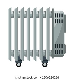 Vector illustration of heater and cooling logo. Web element of heater and radiator vector icon for stock.