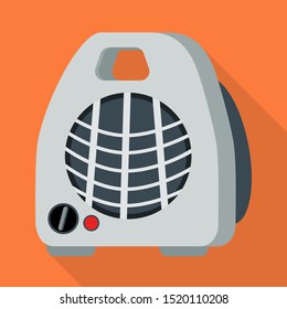 Vector illustration of heater and portable symbol. Web element of heater and room vector icon for stock.