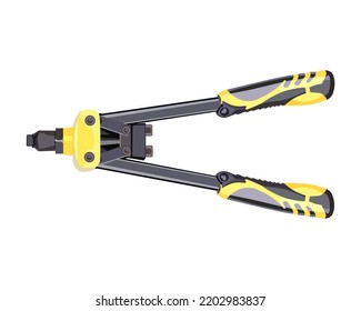 Vector Illustration Heavy Duty Manual Riveter Hand Pop Pot Rivet Gun Riveting Tool Isolated On White Background.
Carpentry Hand Tools.