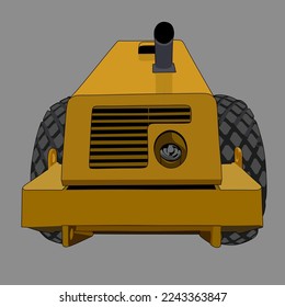 vector or illustration of heavy equipment for leveling or smoothing paved roads