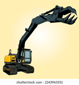 vector or illustration of heavy equipment to pick up something long. heavy equipment vector