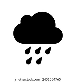 Ilustración vectorial del ícono de lluvia fuerte sobre fondo blanco.
